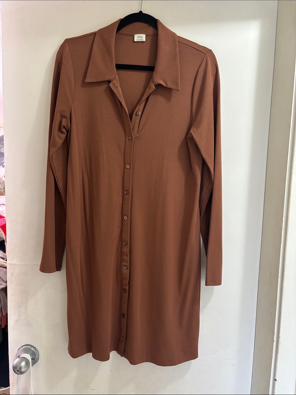 Wilfred/Aritzia Pose Button Down Jersey Shirt Dress size Large